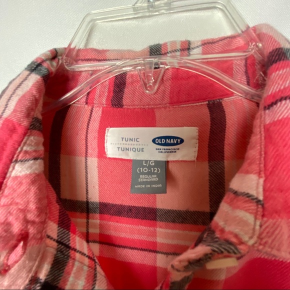 Old Navy Girls Pink Tunic Plaid Shirt Large - Picture 2 of 14